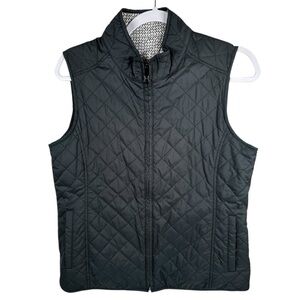 Peter Millar Warmth Black White Reversible Quilted Golf Vest women’s Medium